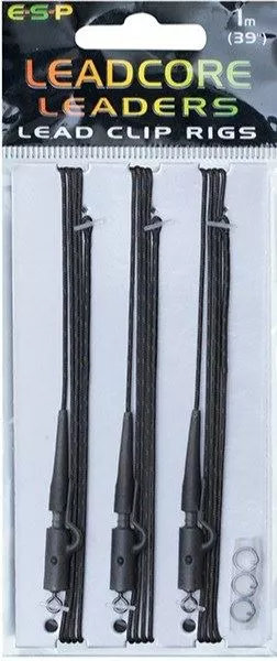 ESP Leadcore Leaders Lead Clips 1.0m - Ready made leaders 1 ESP Leadcore Leaders Lead Clips 1.0m - Ready made leaders