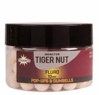 Dynamite Baits Monster Tigernut White Fluro Pop Ups & Dumbells - 1 Dynamite Baits Monster Tigernut White Fluro Pop Ups & Dumbells -