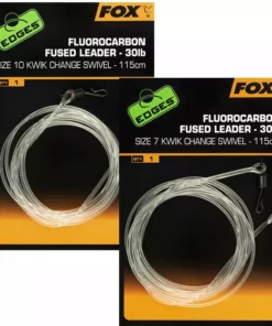 Fox Edges Fluorocarbon Fused Leader Kwik Change Swivel - Ready made leaders